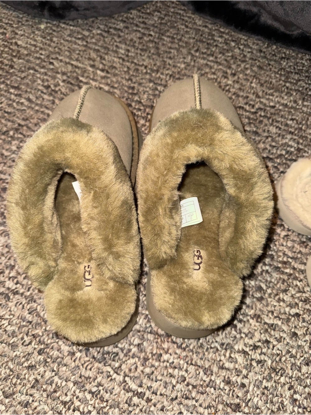 UGG Olive Green Shearling-Lined Slip-On Clog